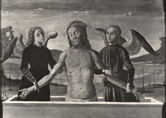 Anonimo — Fungai Bernardino - sec. XV/ XVI - Cristo in pietà e angeli — insieme